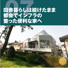 田舎暮らしは続けたまま都会でインフラの          整った便利な家へ